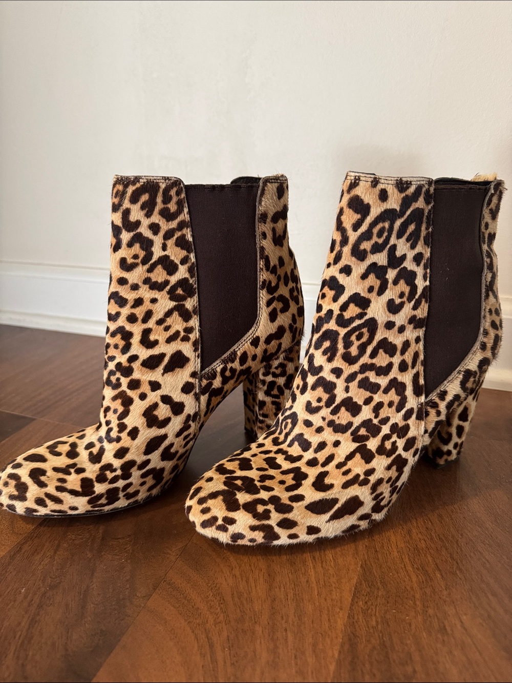 Sam Edelman Leopard Print Chelsea Booties - Tan & Black